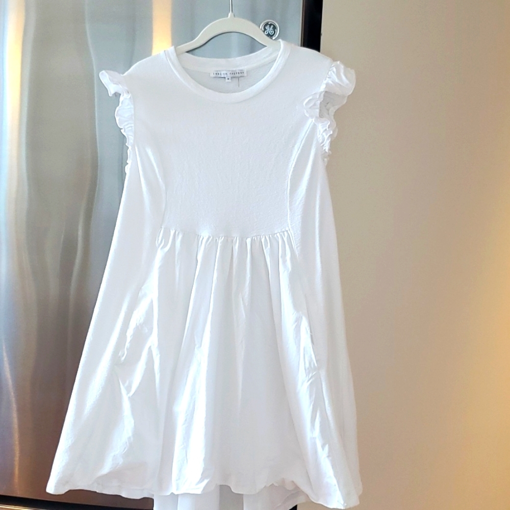 English Factory Knit Poplin Mixed Dress